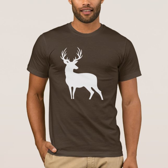 Camisa blanca de la silueta de los ciervos (Anverso)