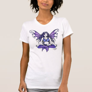 Camisa blanca grande de "Lotus violeta"