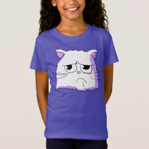 Camisa blanca gruñona del gato