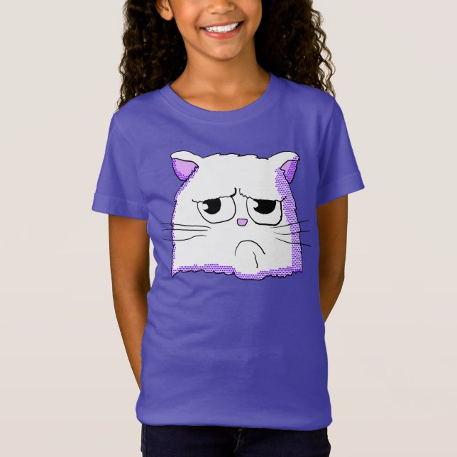 Camisa blanca gruñona del gato (Anverso)