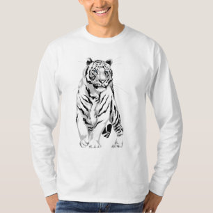 Camisa blanca majestuosa del tigre