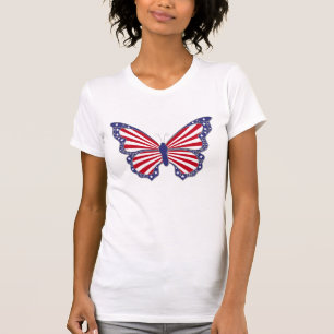 Camisa blanca y azul roja patriótica de la