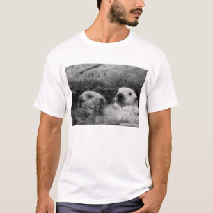 Camisa (blanco y negro) de dos nutrias