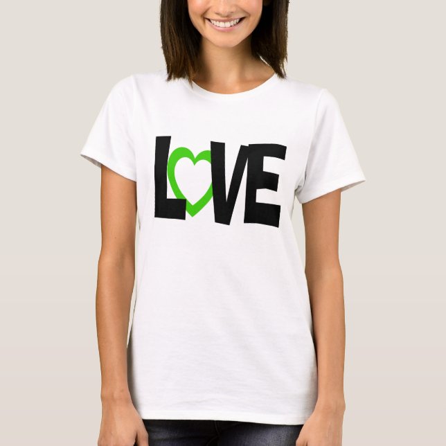 Camisa boda de palabras de amor negro verde (Anverso)