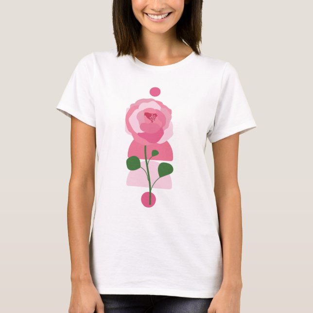 Camisa Boho de Flor Rosa (Anverso)