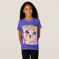 Camisa bonita de los chicas del gatito