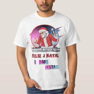 Camisa branca Papai Noel DJ