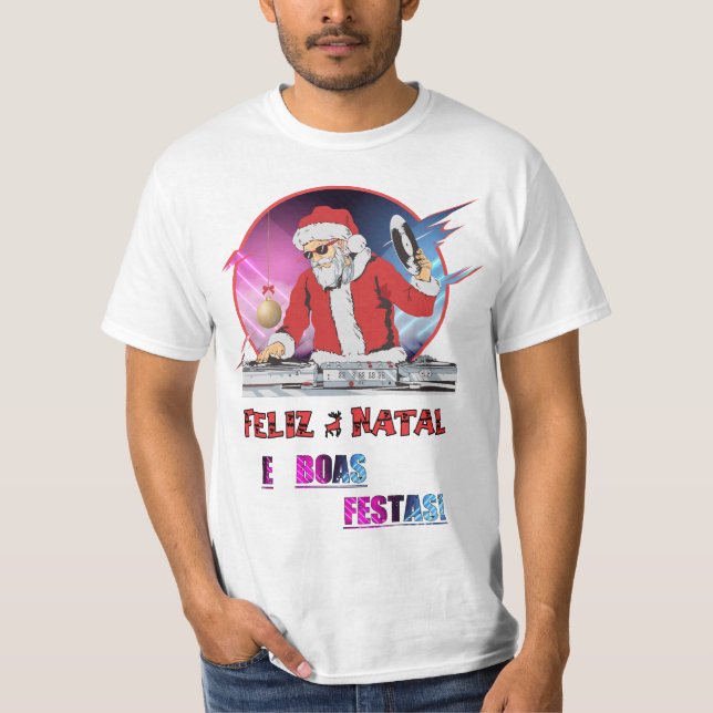 Camisa branca Papai Noel DJ (Anverso)