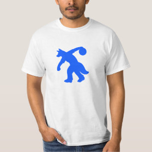 Camisa canina antropomorfa azul 0001 de los bolos