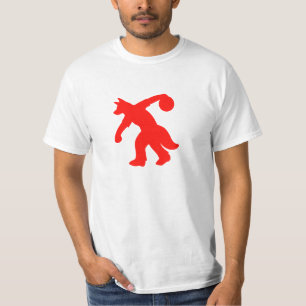 Camisa canina antropomorfa roja 0001 de los bolos