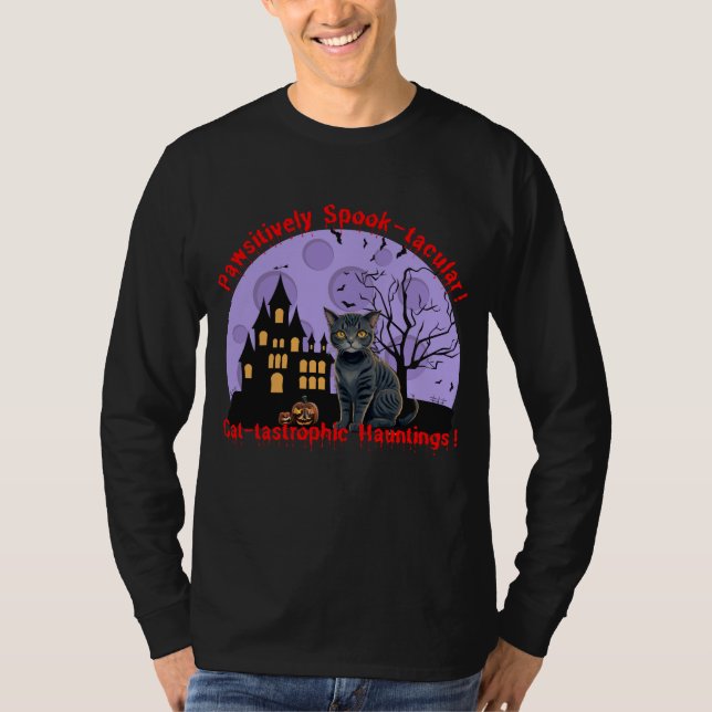 Camisa Cat Halloween | Dulce de Halloween | Caída (Anverso)