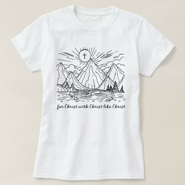 Camisa Católica Por Cristo Con Cristo Como Cristo (Diseño del anverso)