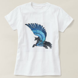 Camisa coa alas azul del unicornio sin la frontera