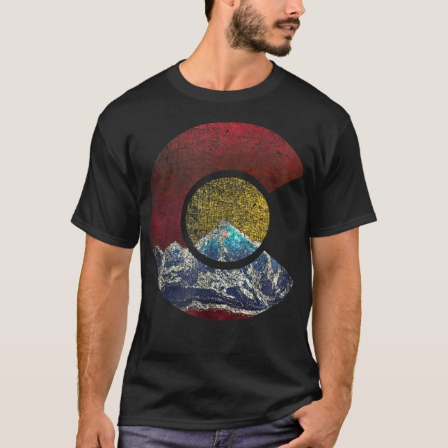 Camisa Colorado con montaña temática de bandera (Anverso)
