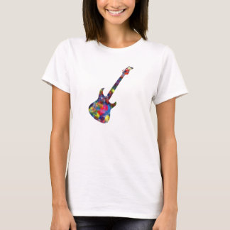Camisa coloreada multi de la guitarra