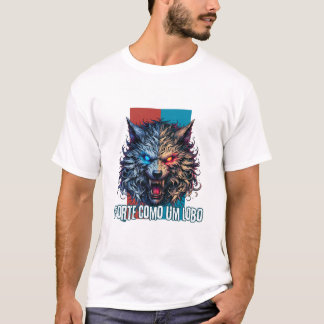 camisa com estampa de lobo