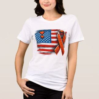 Camisa con bandera de cáncer de leucemia, camiseta