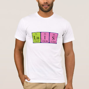 Camisa con el nombre Luis de la tabla periódica