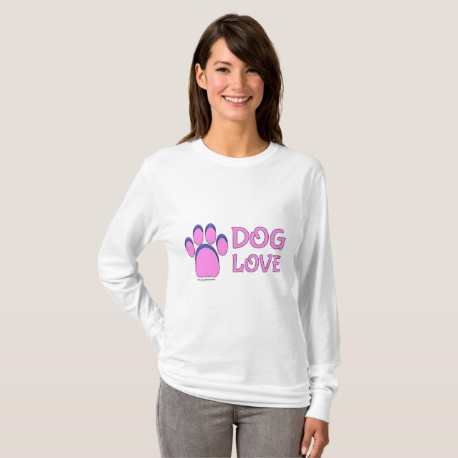 Camisa con mangas larga del amor del perro (Anverso completo)