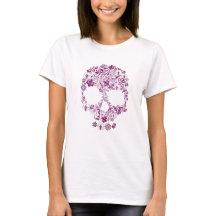 Camisa con un Scull hermoso de la flor