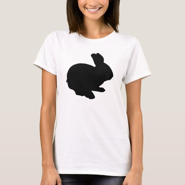 Camisa Conejita de Pascua de Silhouette Negra (Anverso)