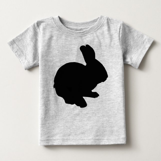Camisa Conejita de Pascua de Silhouette Negra (Anverso)