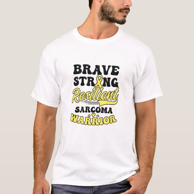Camisa contra el cáncer de sarcoma valiente fuerte (Anverso)