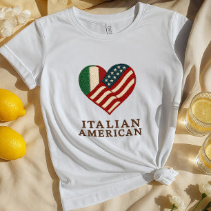 Camisa Corazón Italiana Estadounidense Aspecto b