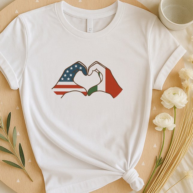 Camisa Corazón Italiana Estadounidense | Dos bande (Subido por el creador)