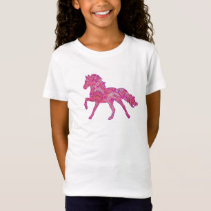 Camisa corriente rosada y púrpura del caballo de