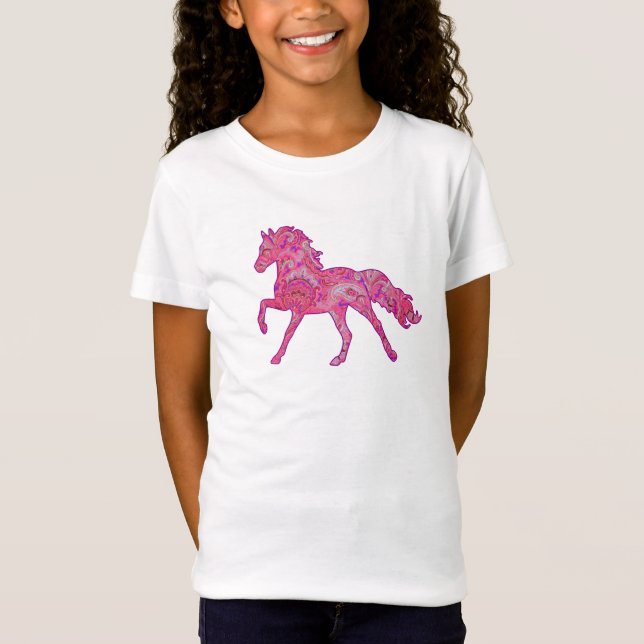Camisa corriente rosada y púrpura del caballo de (Anverso)