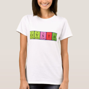 Camisa cristalina del nombre de la tabla periódic
