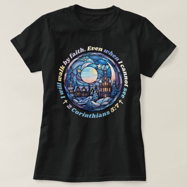 Camisa cristiana, caminaré por la Biblia religiosa (Diseño del anverso)