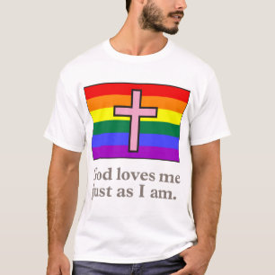 Camisa cristiana gay del lema de la bandera