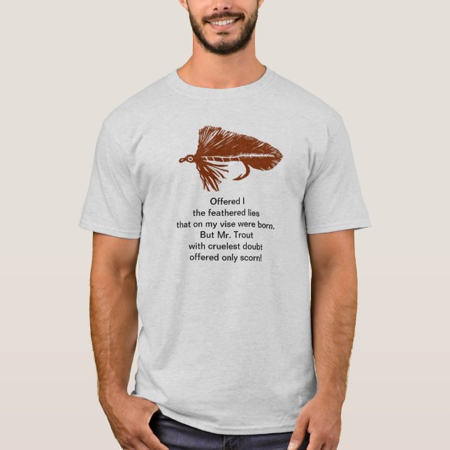 camisa "Cruel Trout" con repertorio Matuka marrón; (Anverso)