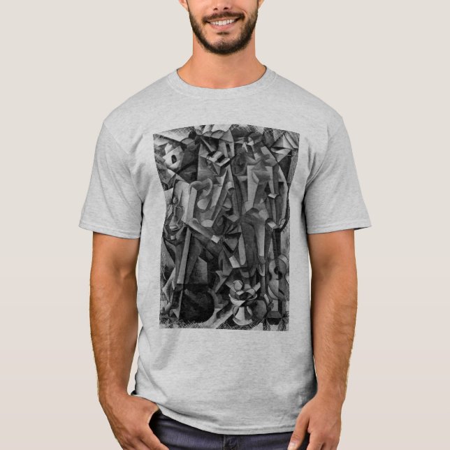 Camisa cubista abstracta moderna de la pintura (Anverso)