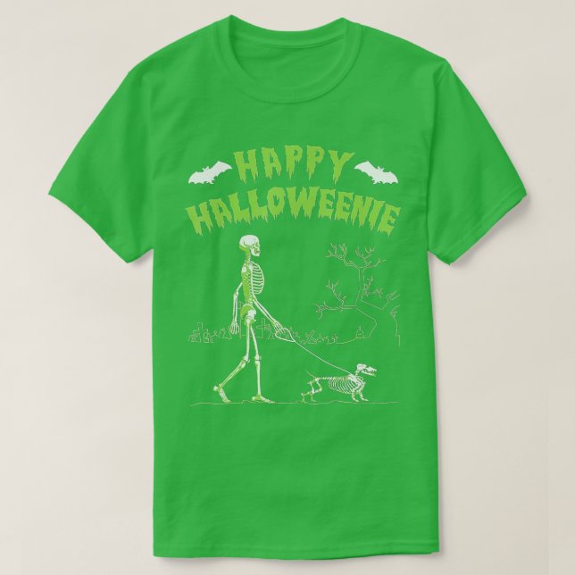 Camisa Dachshund de Halloween - Feliz Halloween (Diseño del anverso)