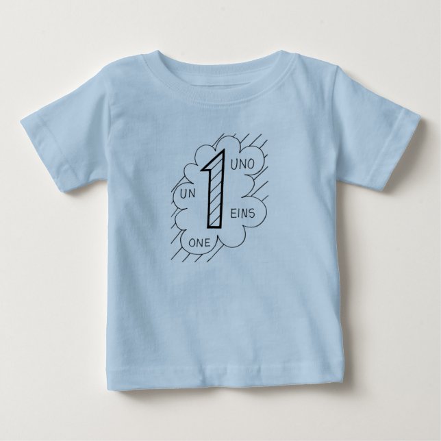 Camisa de 1 año del cumpleaños del bebé (Anverso)