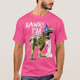 Camisa De 1 Año Primer Niño De Cumpleaños T Rex Di