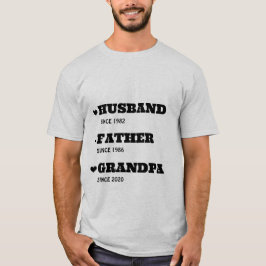 Camisa de abuelo personalizada con fechas