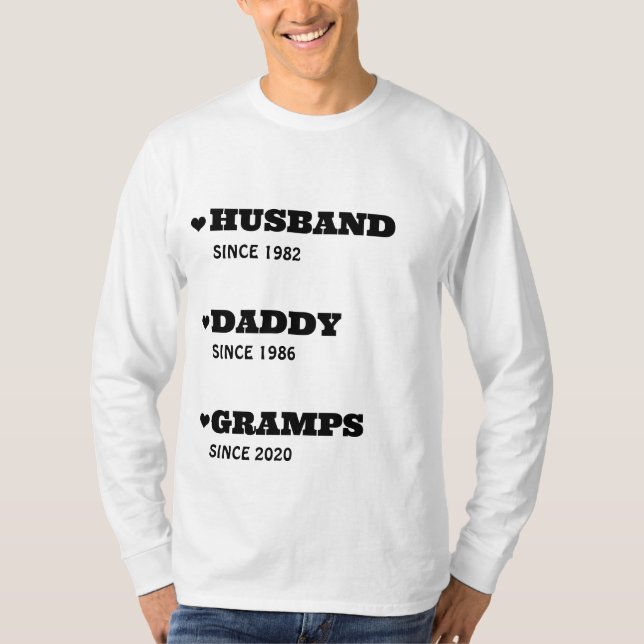 Camisa de abuelo personalizada con fechas (Anverso)