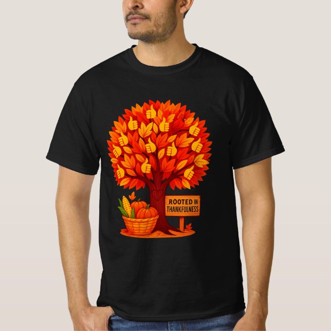 Camisa de Acción de Gracias de árbol de gratitud | (Anverso)
