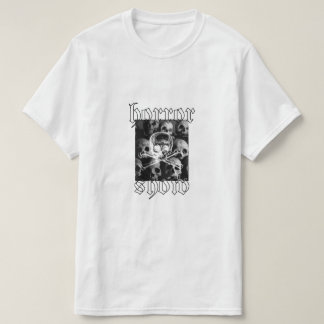 Camisa de algodón blanco de verano con el horror m