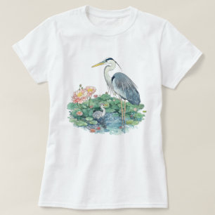 Camisa de Amante de la Naturaleza Cute Cute Crane