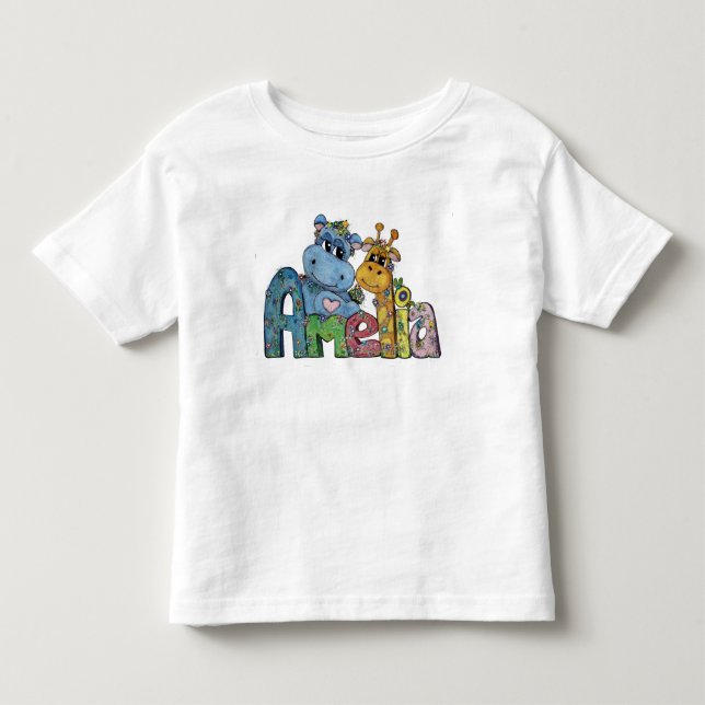 Camisa de Amelia con Hippo y Arte Giraffe (Anverso)