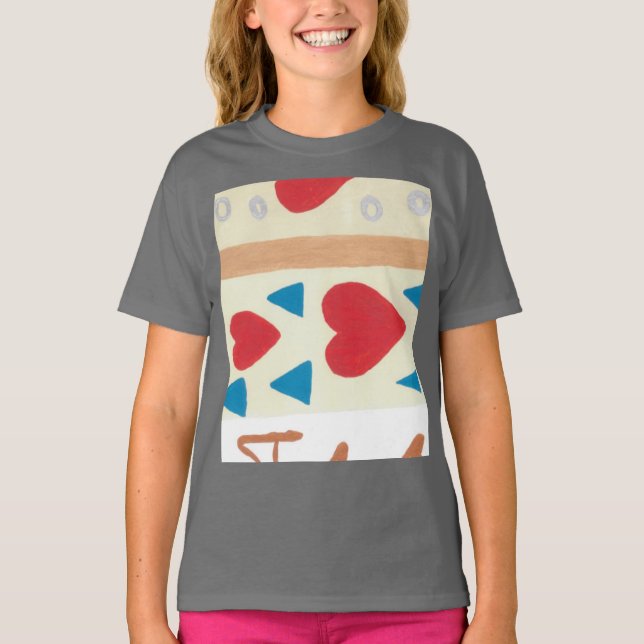 Camisa de Amor Chicas Corta Sleeve Raglan T-Shirt (Anverso)