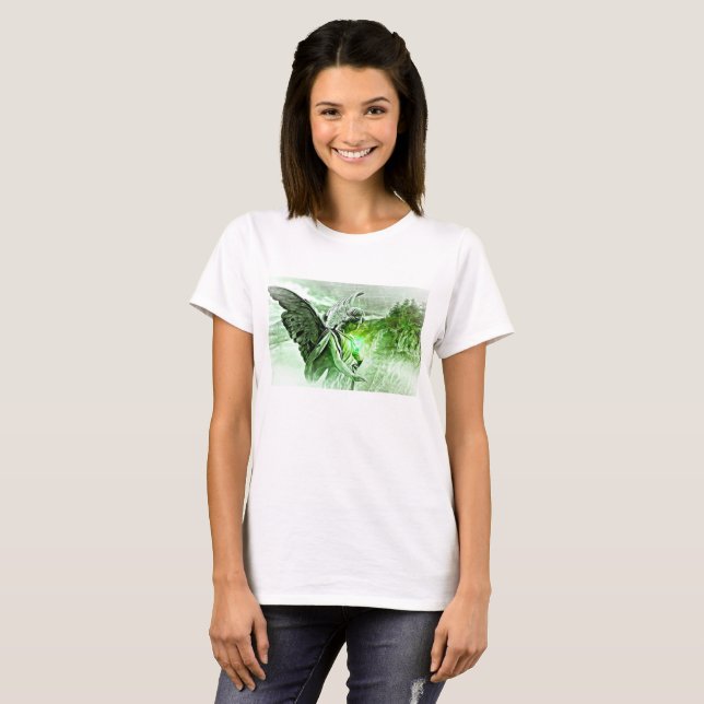 Camisa de Ángel Mágico Verde Hermosa (Anverso completo)