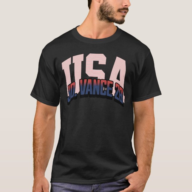Camisa de apoyo a Patriotic USA JD Vance 28 (Anverso)