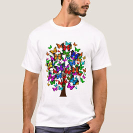 Camisa de árbol de mariposa, mariposas coloridas, 