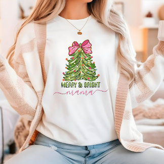 Camisa de árbol de navidad con flores y flores